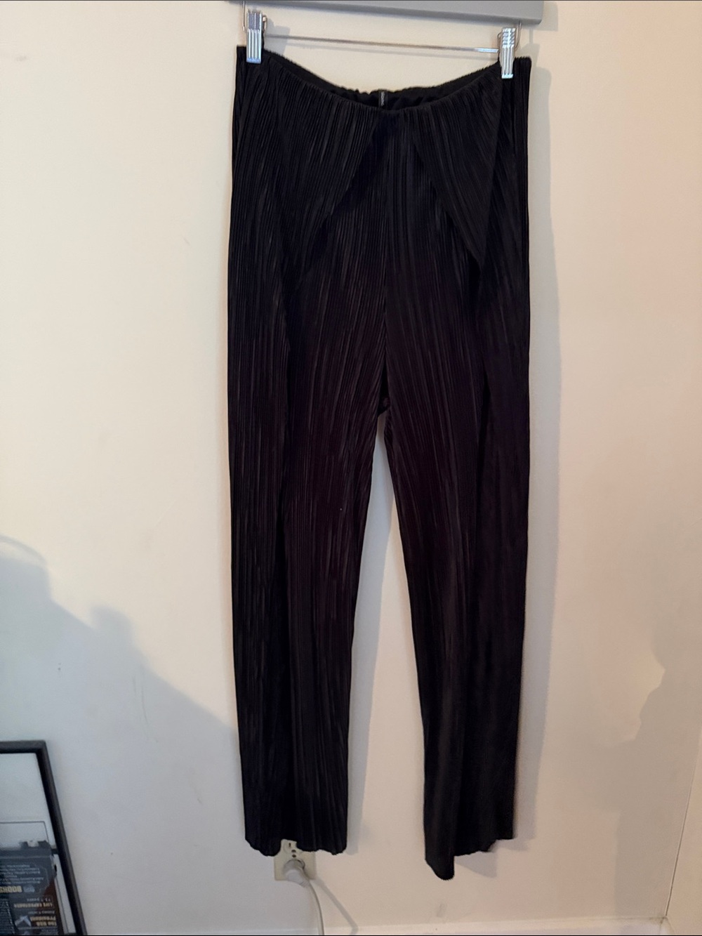 Black Pleated High-Waist Trousers